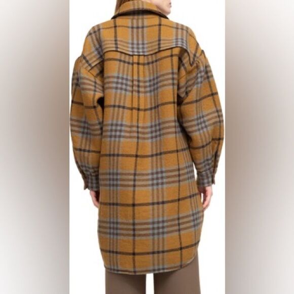 SSENSE Sea New York Adela plaid wool & cotton oversized jacket x-large shacket - Picture 6 of 12